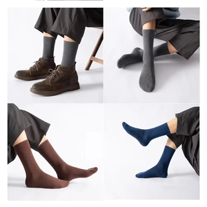 Men's Crew <b>Socks</b> Solid Color Cotton Knitted Breathable Daily Wear Standard <b>Thickness</b> Regular Style Custom <b>Socks</b> - Product Image 5
