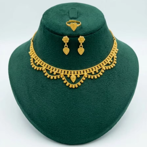 Naykk Creations – Ensemble de bijoux 4 pièces fait main pour femme, plaqué or 24 carats, en cuivre et laiton, haute qualité, pour fiançailles, mariage et fêtes - Product Image 1
