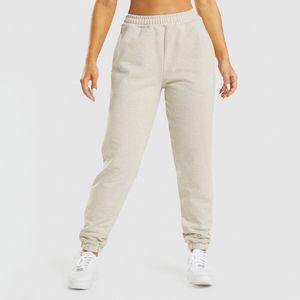 Pantalon de survêtement en coton uni grande taille pour femme – Style hip-hop taille haute, respirant et confortable pour l'hiver - Product Image 1