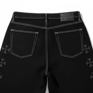 Custom Logo Denim Jorts Men's Trendy Summer Jean Shorts Wholesale Apparel Supplier - Product Image 6