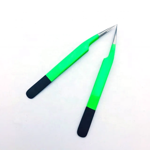 Pinzas de Precisión para Pestañas DANTRIC IMPLANTS T-005, Profesionales, de Acero Inoxidable, Color Rosa Intenso, con Punta de Fibra y Agarre de Diamante, Venta al Por Mayor - Product Image 3