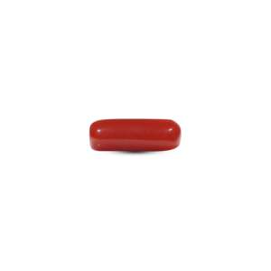 Luxury 5.75 Carat Oval Cabochon Synthetic Red Coral Loose Gemstone for Fine Jewelry - Product Image 3