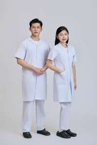 Vietnam OEM FMF Unisex <b>Medical</b> Lab Coat | 65% Polyester 35% Cotton Long White Doctor Jacket | In-Stock Hospital Uniform <b>Model</b> - Product Image 2