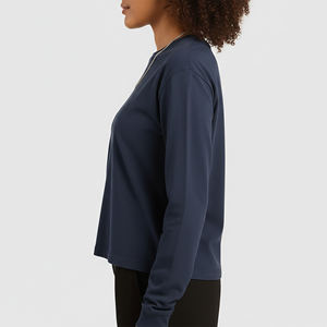 T-shirt Oversize Femme 100% Coton 350 g/m² Col Rond Coupe Ample Manches Courtes Couleur Unie Été Hip Hop Appliques Vente en Gros - Product Image 3