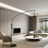 Lámpara de Pie LED Moderna de Metal, Luz Cálida de 3000K, Altura Ajustable de 1750-1900MM, para Sala de Estar, Interior, Alto Brillo
