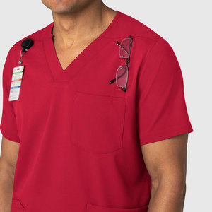 V Neck Solid Color Medical Uniform Set For Men Pet Hospital Nurse <b>Scrubs</b> Surgical Short Sleeve Dental <b>Scrub</b> <b>Top</b> For Sale - Product Image 4