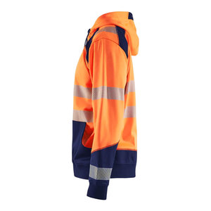 Sweat-shirts de sécurité haute visibilité avec fermeture éclair, vêtements de travail de construction, bande réfléchissante, sweats à capuche d'hiver - Product Image 3