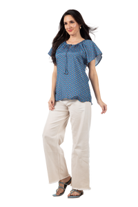 Meilleures ventes de vêtements grande taille confortables et à la mode Haut à col en O avec motif en pointillés à vendre par un exportateur indien à bas prix - Product Image 5