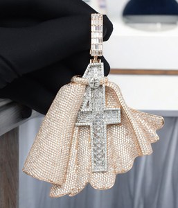Colgante de San Miguel Arcángel con Moissanita, Joyería Hip Hop Chapada en Oro, Pieza Religiosa de Lujo - Product Image 1