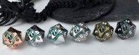 Dés de jeu de rôle polyédriques en métal massif sculpté en forme de serpent, 7 pièces, disponibles en bleu, rouge, vert, noir, pour Dungeons & Dragons