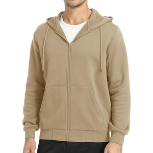 Sajjawal Zipper-Up Regular Fit 100% Cotton Fleece 400g Solid Eco-Friendly Windproof <b>Waterproof</b> Mens Unisex Hip Hop Hoodie - Product Image 1