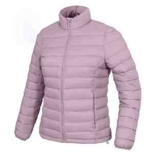 Doudoune légère pour femme, col montant, fermeture éclair, matelassée, coupe-vent, couleur unie, manteau d'hiver, coupe droite, style ajusté - Product Image 1