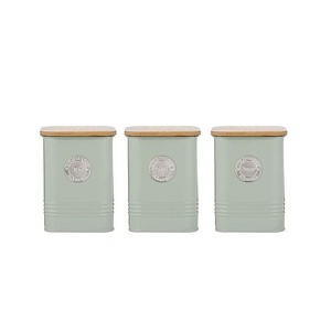 New Arrival Set of 3 Canister Sugar Tea Coffee Storage Box Container For Kitchen Tabletop <b>Decorative</b> Canister Set With <b>Lid</b> - Product Image 5