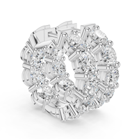 Rhodium-Plattierte 925 Silber Blumenförmige Creolen Brillantschliff Moissanit Damen Klassische Hochzeit Verlobung Geschenk Schmuck