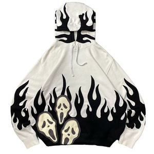 Sudaderas con capucha de algodón 100% personalizadas, estilo streetwear, corte y confección de fábrica, corte holgado, para hombre, con diseño único de parches. - Product Image 6