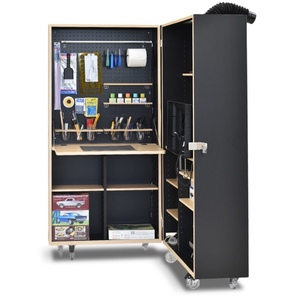 MODELLO Folding Hobby Desk Japan Made Wood Based Panel Melamine Laminated Board Craft Workstation Compact Storage <b>Model</b> <b>Building</b> - Product Image 1