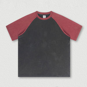 เสื้อยืดคอตตอน 100% หนานุ่ม ราคาถูก สไตล์วินเทจเรโทร ทูโทน แขนเสื้อแบบแร็กแลน ทรงโอเวอร์ไซส์ เสื้อผ้าสตรีทแวร์ผู้ชาย - Product Image 3
