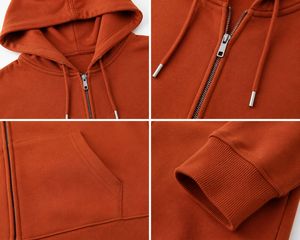 Mens zipper hoodie with clean modern shape and soft breathable construction perfect for layering travel and comfortable daily - Product Image 6