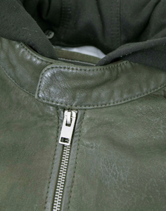 Women Genuine Leather <b>Jacket</b> Hooded <b>Zip</b> <b>Up</b> Biker Coat Breathable Windproof Winter Outerwear - Product Image 5