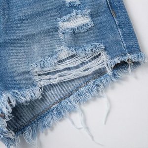 Womens High Waist Elastic <b>Denim</b> Shorts Sporty Breathable Summer Customized Color Washed Polyester Nylon <b>Material</b> Apparel - Product Image 6