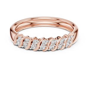 Anillo de Diamantes Cultivados en Laboratorio SERENITY WAVE, Oro Amarillo Sólido de 18 Quilates, Chapado en Rodio Minimalista, Corte Brillante, para Compromiso, Boda, Fiesta - Product Image 6