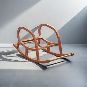 Fauteuil à bascule en bois artisanal – Fauteuil à bascule Chesterfield en velours capitonné avec siège rembourré, élégante chaise longue - Product Image 3