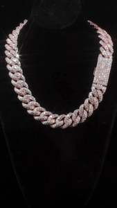Cadena Cubana de Diamantes Cultivados en Laboratorio de 22mm, Plata 925, Oro Rosa, Estilo Miami, Collar para Hombre, VVS1, Pasa la Prueba del Diamante, Color D, Personalizado - Product Image 6