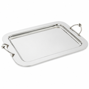 Luxury Arabic Style Stainless Steel Serving Tray with <b>Gold</b> Handles <b>Rectangular</b> Hammered <b>Mirror</b> Polish Buffet Platter for Hotel - Product Image 4