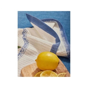 Serviette de cuisine suspendue en polaire corail, brodée, absorbante, faite sur mesure, avec motifs 'Junk Snack Pizza Juice', finition soignée, modèle 2026 - Product Image 4