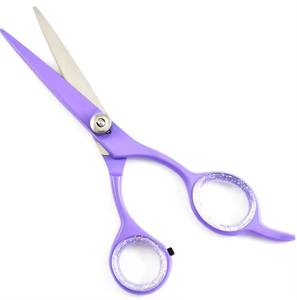 Tijeras Profesionales para Cabello Color Púrpura, Hoja de Acero Inoxidable, Mango Largo, para Diestros, Tijeras de Peluquería - Product Image 4