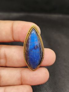 Piedra preciosa de labradorita de latón ranurada, la más vendida, nueva llegada, increíble piedra de cristal curativa, cabujón a granel para fabricación de joyas - Product Image 5