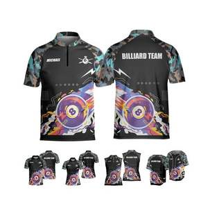 เสื้อทีมบิลเลียดชายแบบสั่งทำพิเศษ พิมพ์ลายแบบซับลิเมชั่น คุณภาพสูง ผลิตจากโพลีเอสเตอร์ 100% สีพื้น - Product Image 5