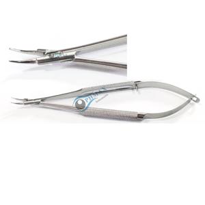 Portaagujas Barraquer curvo sin bloqueo, mandíbulas extra delicadas, instrumento quirúrgico oftalmológico de acero inoxidable - Product Image 3