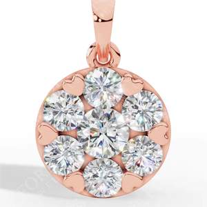 14K Gold Heart Prong Lab Grown Diamond Pendant | Brilliant Cut Cluster Necklace | Colorless VVS-VS Luxury Engagement Party Gift - Product Image 5