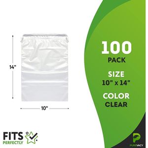 Sacs à chaussures de voyage en vrac 10 \ "X 14 \" Lot de 1000 pochettes en plastique transparent de 2 mil fermetures à cordon chaussures de rangement portables étanches - Product Image 2