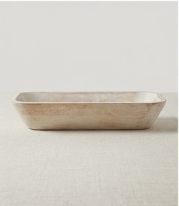 Plateau de service rectangulaire en bois de manguier avec motif floral émaillé foncé, design vintage, vaisselle et assiettes - Product Image 3