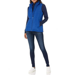 Gilet matelassé pas cher pour femme, automne-hiver, avec fermeture éclair, décontracté, respirant, imperméable, écologique, coupe-vent, couleur unie - Product Image 3