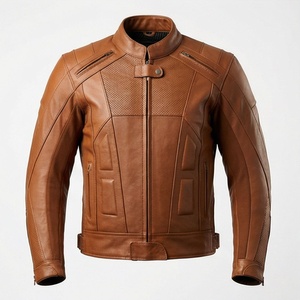 แจ็คเก็ตหนังแท้สำหรับขี่มอเตอร์ไซค์คุณภาพดีที่สุดสำหรับผู้ชาย รุ่นใหม่ล่าสุดสำหรับฤดูหนาว พร้อมแผ่นป้องกันที่ถอดออกได้ สามารถสั่งทำได้ - Product Image 1