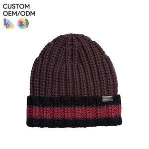 Knitted winter <b>beanie</b> hat acrylic warm cuffed style custom logo OEM ODM support for private label headwear - Product Image 5