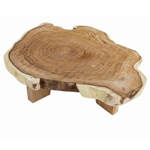 <b>Rustic</b> Organic Design Living Room Statement Premium Solid Suar Wood Unique Handmade Rania Cross Section <b>Coffee</b> <b>Table</b> Furniture - Product Image 2