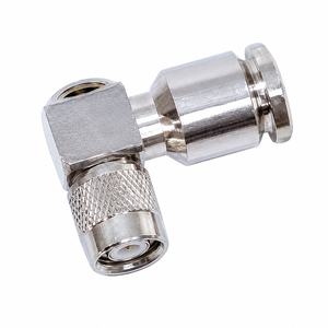 TNC Male Clamp Type Right Angle RG 8 /213 RF Coaxial Connector Nickel <b>Chrome</b> Plated Industrial Cable Connector - Product Image 1
