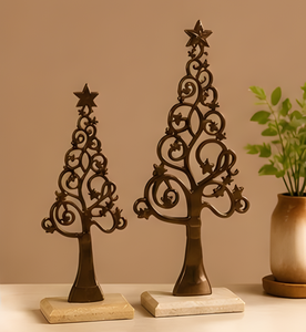 Black Metal <b>Tree</b> Décor Sculpture | Living Room <b>Table</b> <b>Christmas</b> Home Decoration Gift - Product Image 4