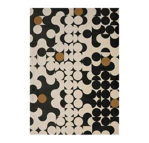 Alfombra Moderna Geométrica de Lana de Pelo Corto, Hecha a Mano, Reversible, Lavable y Resistente a las Manchas, para Sala de Estar, en Azul Crema - Product Image 6
