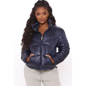 Veste matelassée pour femme, nouvelle arrivée, veste d'hiver chaude, veste à bulles respirante, design tricoté, fermeture éclair - Product Image 2