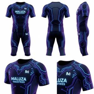 Professional American Football Training Uniform Set Breathable Stretch Printed Short Sleeve Jersey <b>Pants</b> MALUZA Industries - Product Image 6