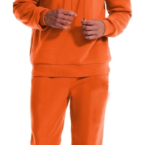 Men's Winter Gym Tracksuit Set 100% Cotton Custom Logo <b>Oversize</b> Hoodie <b>Jogger</b> Printed Sport Blank tracksuit for man, 100% cotton - Product Image 3