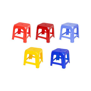 Taburete estampado de rayas de diseño moderno, duradero, ligero, de plástico, ecológico, apilable para uso escolar en el hogar para adultos y niños - Product Image 1