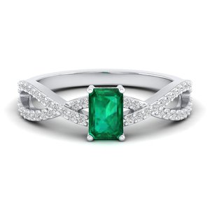 REYES Wholesale Price 14k Solid Gold VVS Moissanite Wedding Proposal <b>Rings</b> For Women <b>Emerald</b> Cut 0.5 Carat Gemstone <b>Ring</b> - Product Image 1
