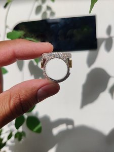 Custom Initial <b>Ring</b> 925 Sterling <b>Silver</b> Fully Iced Out Moissanite Round Signet Letter KT Championship Hip Hop <b>Ring</b> For <b>Men</b> - Product Image 3