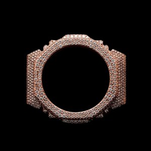 ขอบนาฬิกาโรสโกลด์ประดับเพชรแบบ Iced Out อะไหล่เปลี่ยนขอบนาฬิกาหรูหราแบบกำหนดเอง อุปกรณ์เสริมสำหรับอัพเกรดเครื่องประดับ - Product Image 3